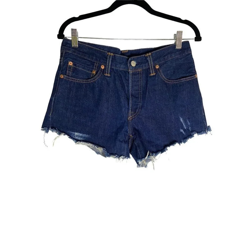 Levi's Dark Blue Denim Cutoff Jean Shorts